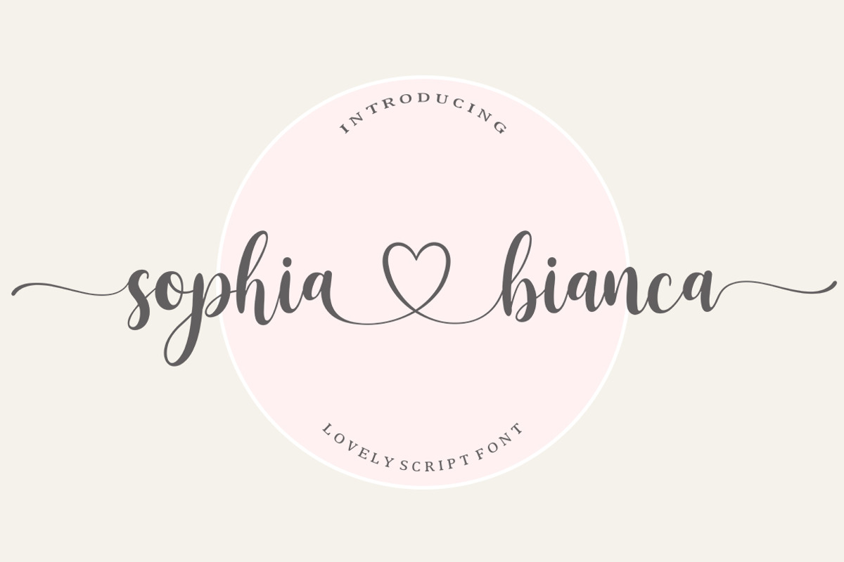 Sophia Bianca | Lovely Fonts, a Script Font by Bosstype Studio (Photo 1 of 10)
