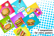 Burgers Collection in Pop Art style, a Food Illustration by ennona_art (Thumbnail 2 of 10)