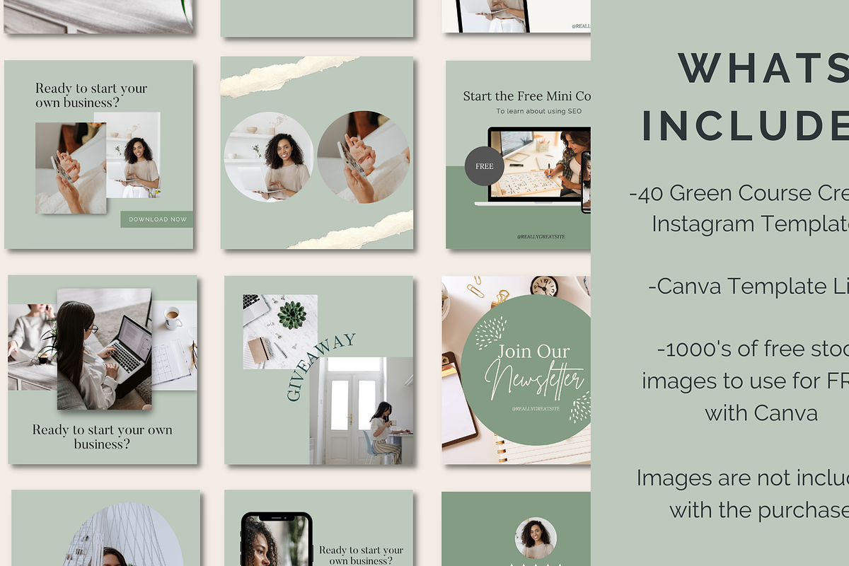 Green Course Creator Instagram Posts, a Social Media Template by Social Assumptions (Photo 3 of 7)