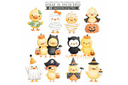 Halloween Duckling Watercolr Clipart, an Animal Illustration by CharmClipart (Thumbnail 8 of 9)