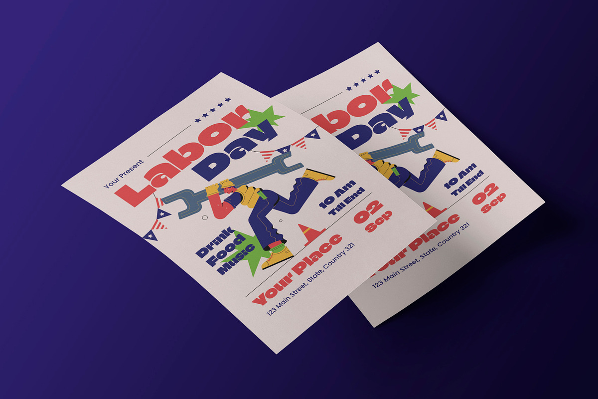 Creative Labor Day Flyer, a Flyer Template by Neermana (Photo 3 of 4)