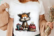 Whimsical Birthday Cat Clipart, a Transportation Illustration by Digital Artistic99 (Thumbnail 7 of 10)