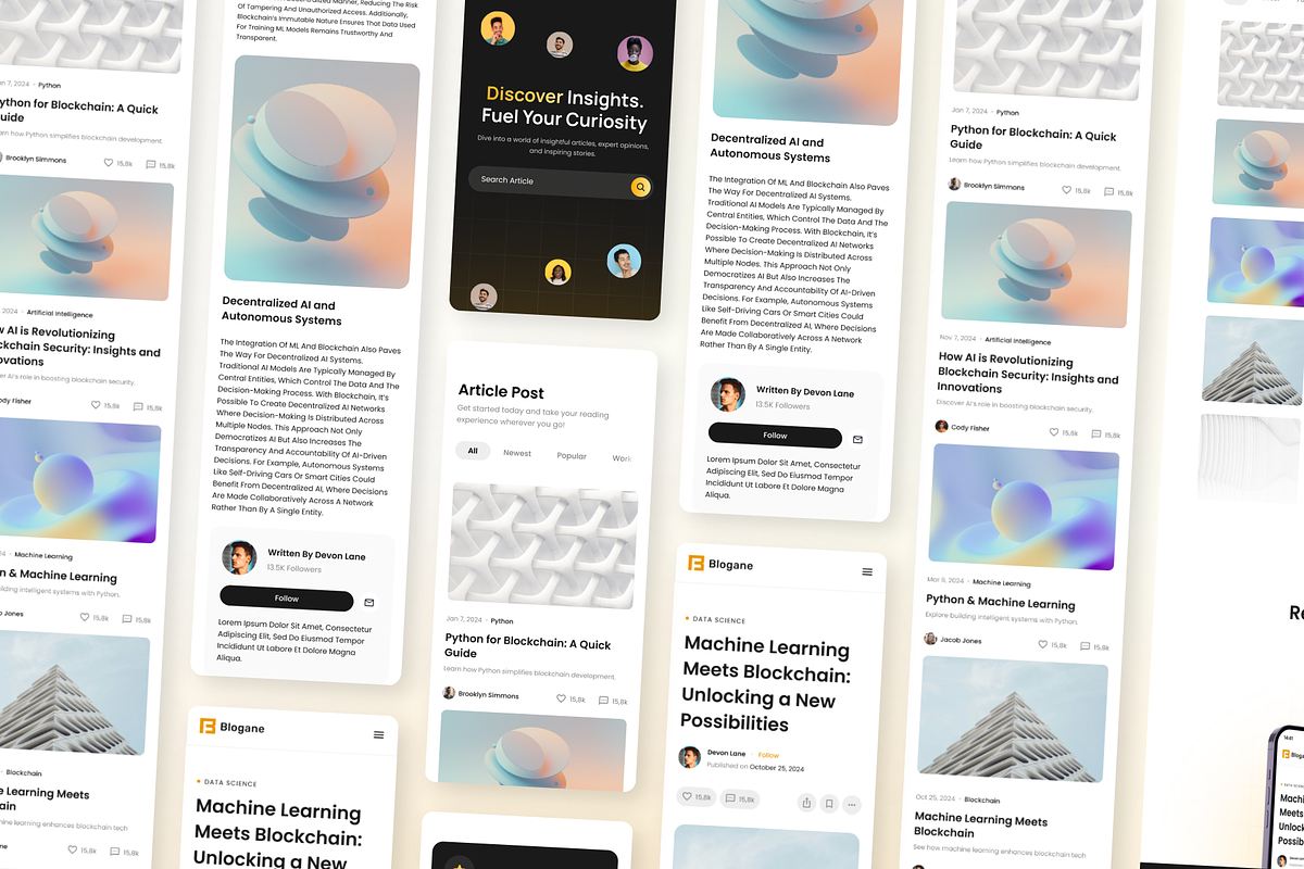 Blogane - Framer Template for Blog, a Landing Page Template by Agensip Design Agency (Photo 2 of 10)