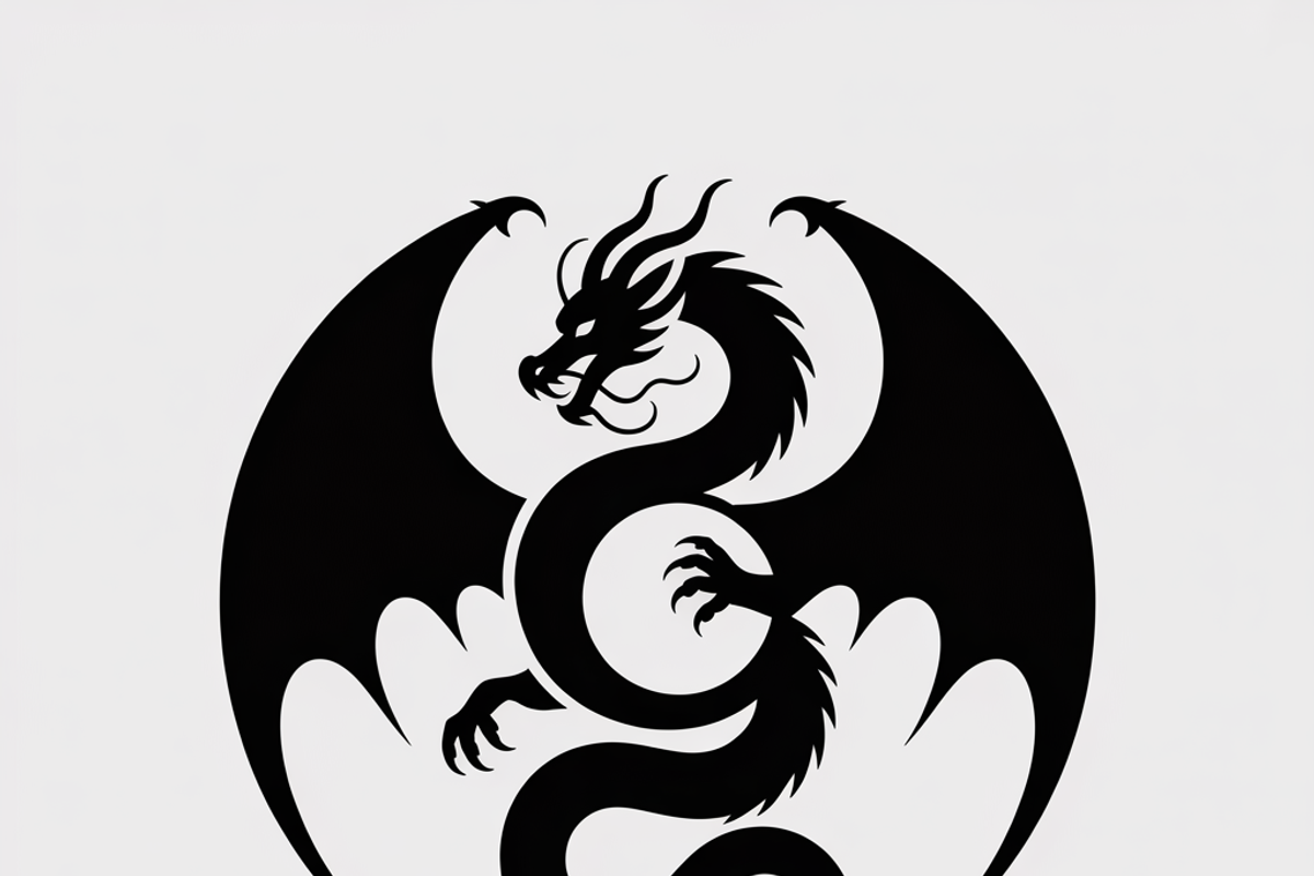 A bold dragon silhouette logo, an Illustration by Amazin_art (Photo 6 of 16)