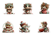 Whimsical Christmas Kitty Clipart, a Seasonal Illustration by CreationArt (Thumbnail 3 of 5)