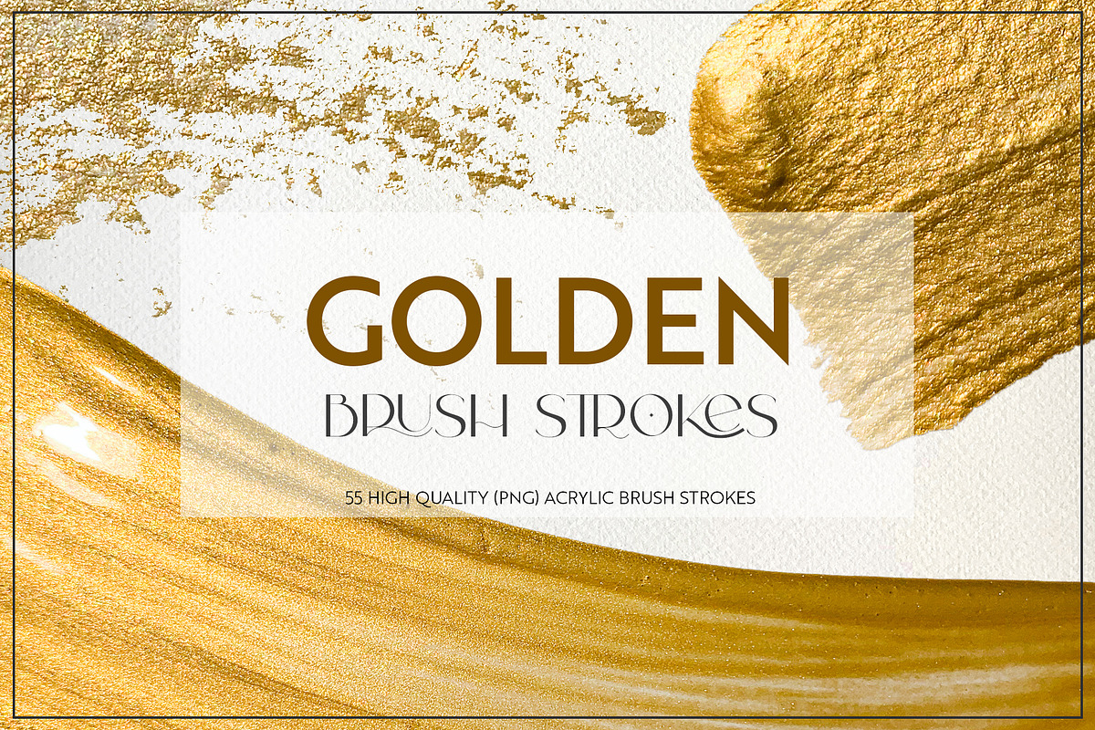 Golden | Acrylic Brush Strokes, an Object Graphic by Kandella's Art (Photo 1 of 10)