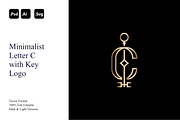 Minimalist Letter C with Key Logo, a Branding & Logo Template by Luxury Logos (Thumbnail 1 of 4)