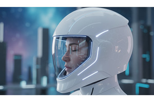 Futuristic astronaut helmet with, a Technology Photo by Igor Tichonow