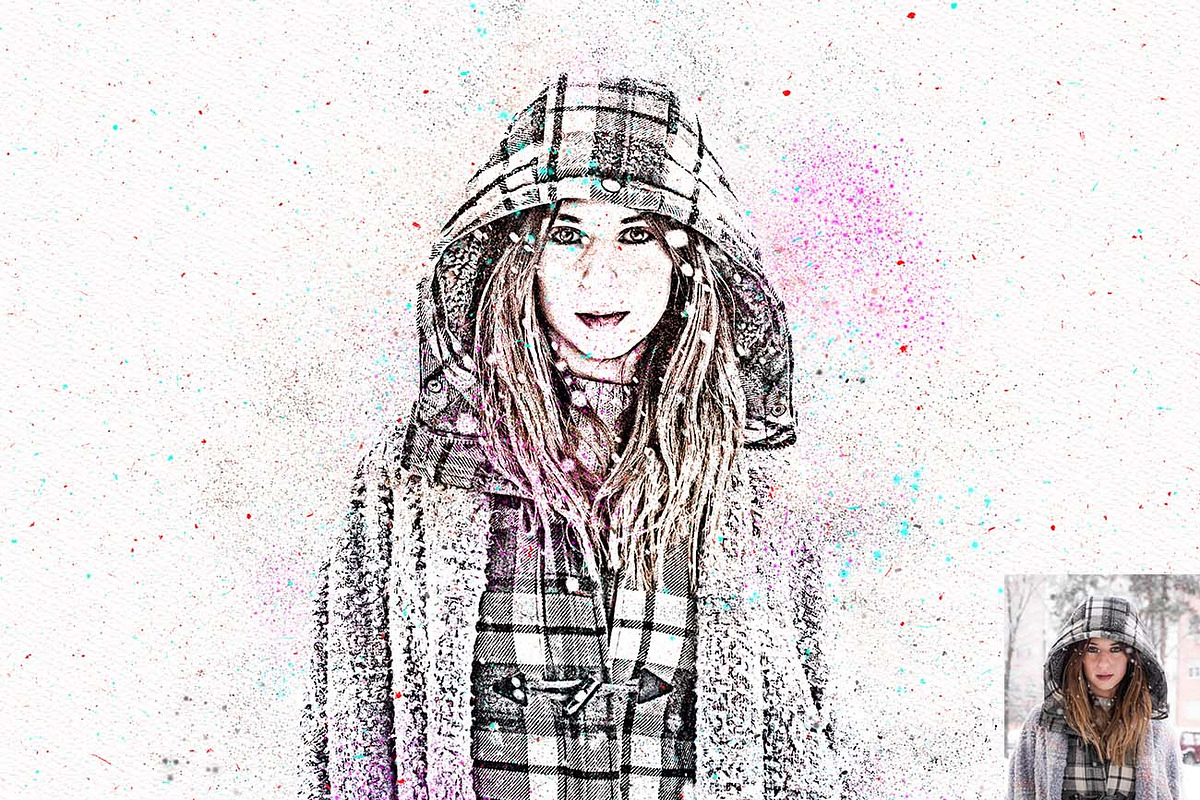 Grunge Spray Art Photoshop Action, an Action Add-On by Studio Retouch (Photo 2 of 18)