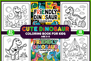 Friendly Dinosaur Coloring Book, an Animal Illustration by Ink Gallery (Thumbnail 1 of 5)