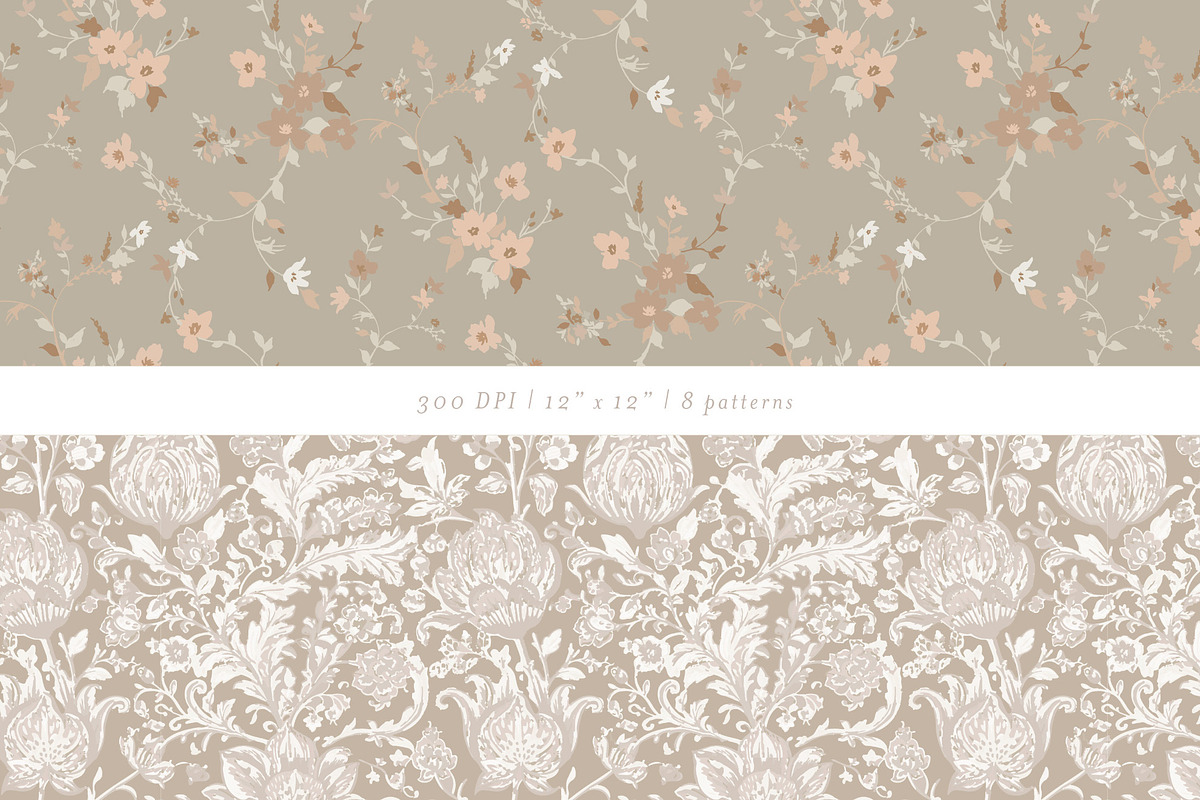 French Country Floral Pattern Bundle, a Pattern Graphic by Mieken Petra ...