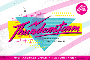 Thunderstorm + Extras, a Script Font by Aiyari