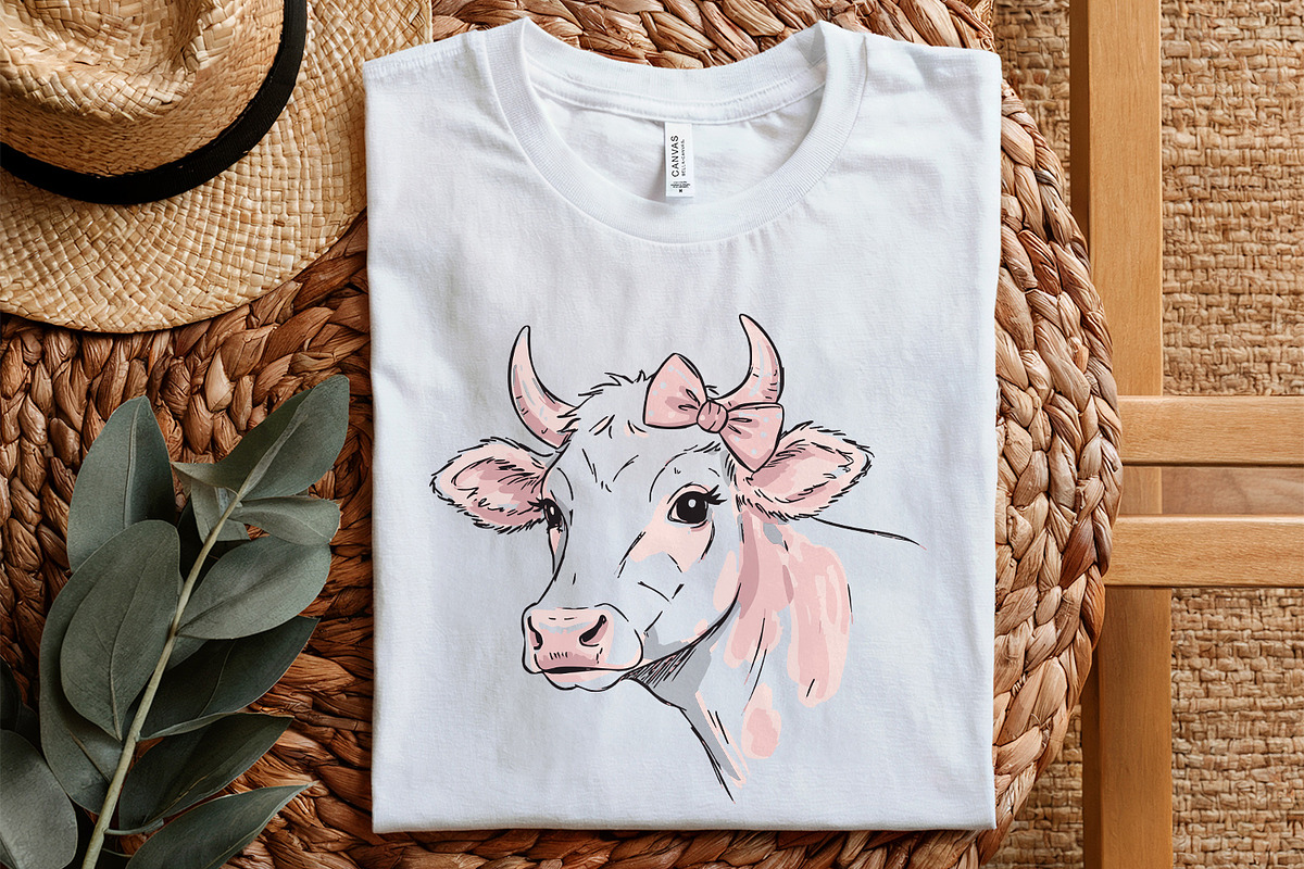 Coquette Cow Tshirt Design, cute, an Illustration by SharpMarketplace (Photo 5 of 9)