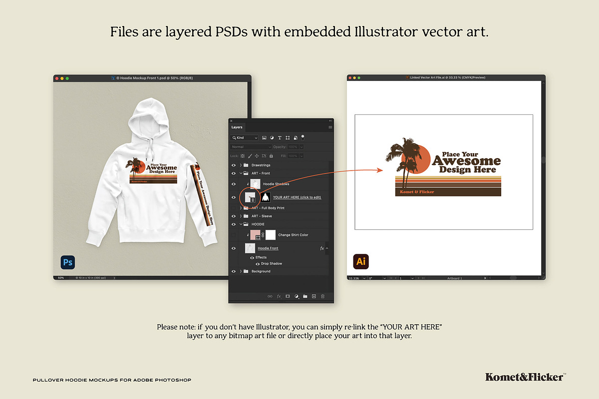 Hoodie Mockups for Photoshop, a Hoody Mockup by Komet & Flicker (Photo 11 of 12)
