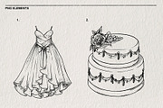 Wedding Sketch Set PNG, a Decorative Illustration by LOKSKIH (Thumbnail 3 of 9)