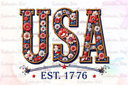 Floral Embroidery USA Png Retro Amer, an Illustration by Sublimation Artist (Thumbnail 1 of 9)
