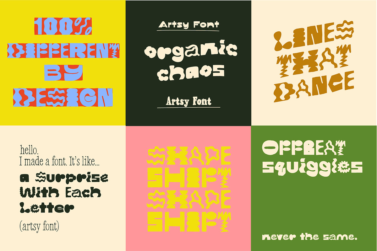 Artsy - Bold Hand-lettered Display, a Font by Studio Funshop by Kelli (Photo 2 of 11)