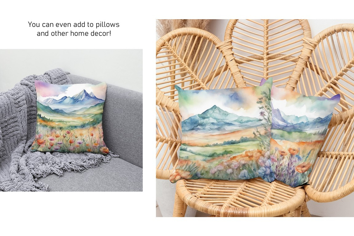Watercolor Mountain Landscapes Set 4, a Decorative Illustration by Kat's Artful Creations (Photo 9 of 10)