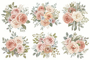 Blush Floral Watercolor Bundle, an Illustration by musafir_fashion (Thumbnail 4 of 13)