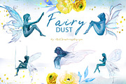 Watercolor Fairy Dust Clipart Set, a Person Illustration by ArtCreationsDesign (Thumbnail 5 of 10)