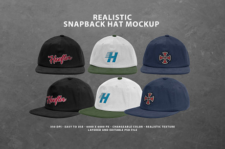 Realistic Snapback Hat Mockup, a Hat Mockup by Uncentrifuged Pressure