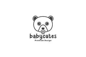 Baby Pacifier With Bear Lines Logo