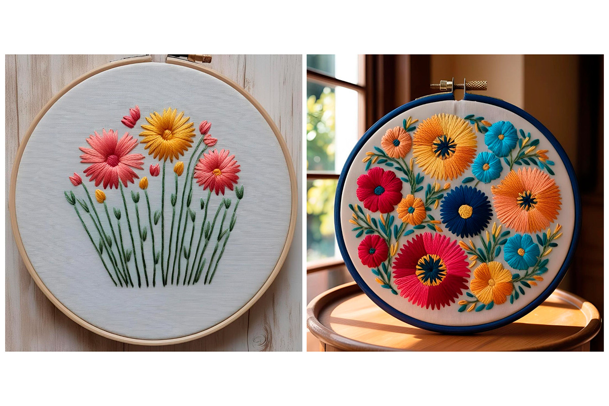 Embroidered Flower Idea Background, a Background Graphic by IrySha (Photo 3 of 5)