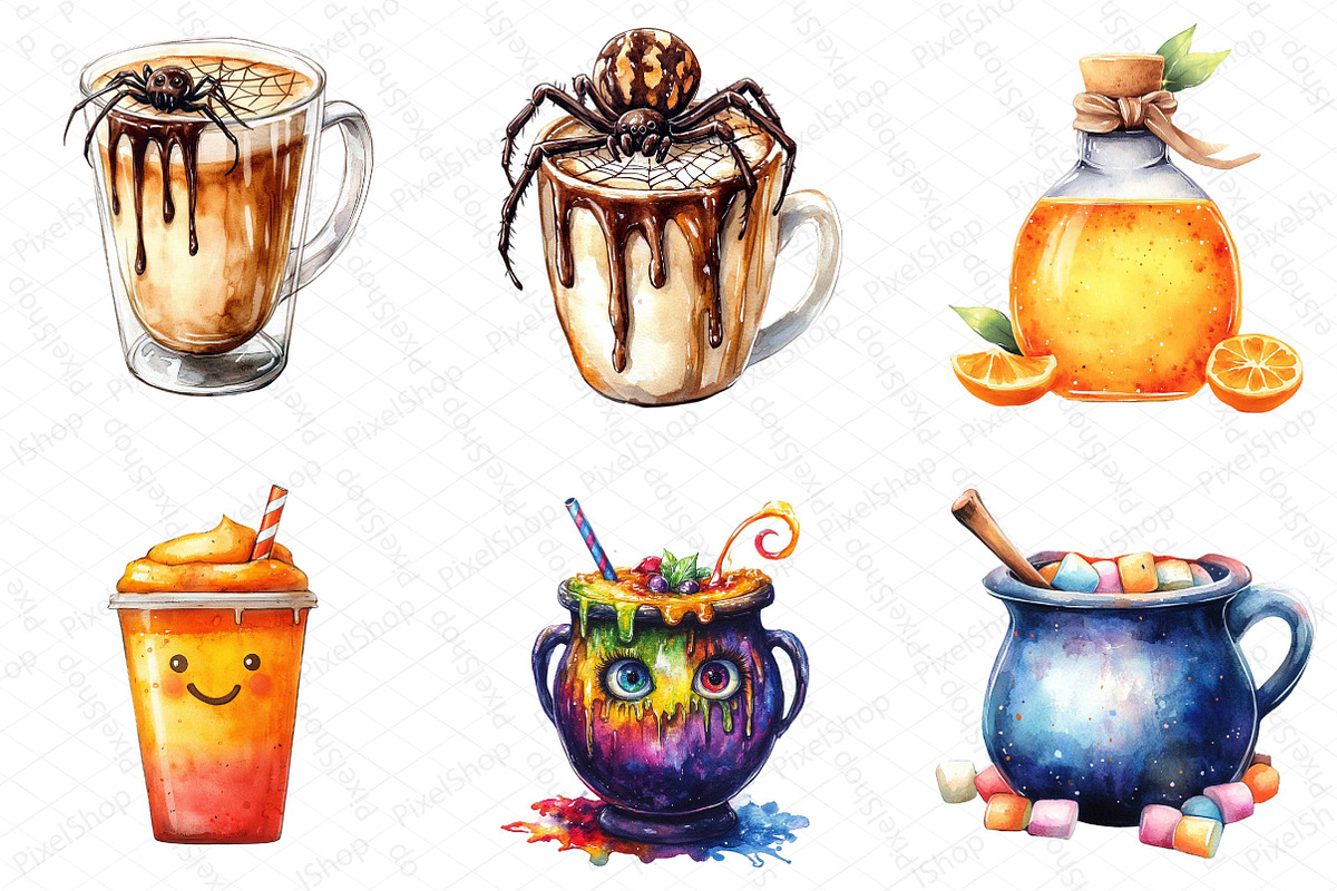 Halloween Drinks Cuties Clipart, an Illustration by DreamPrint404 (Photo 5 of 5)