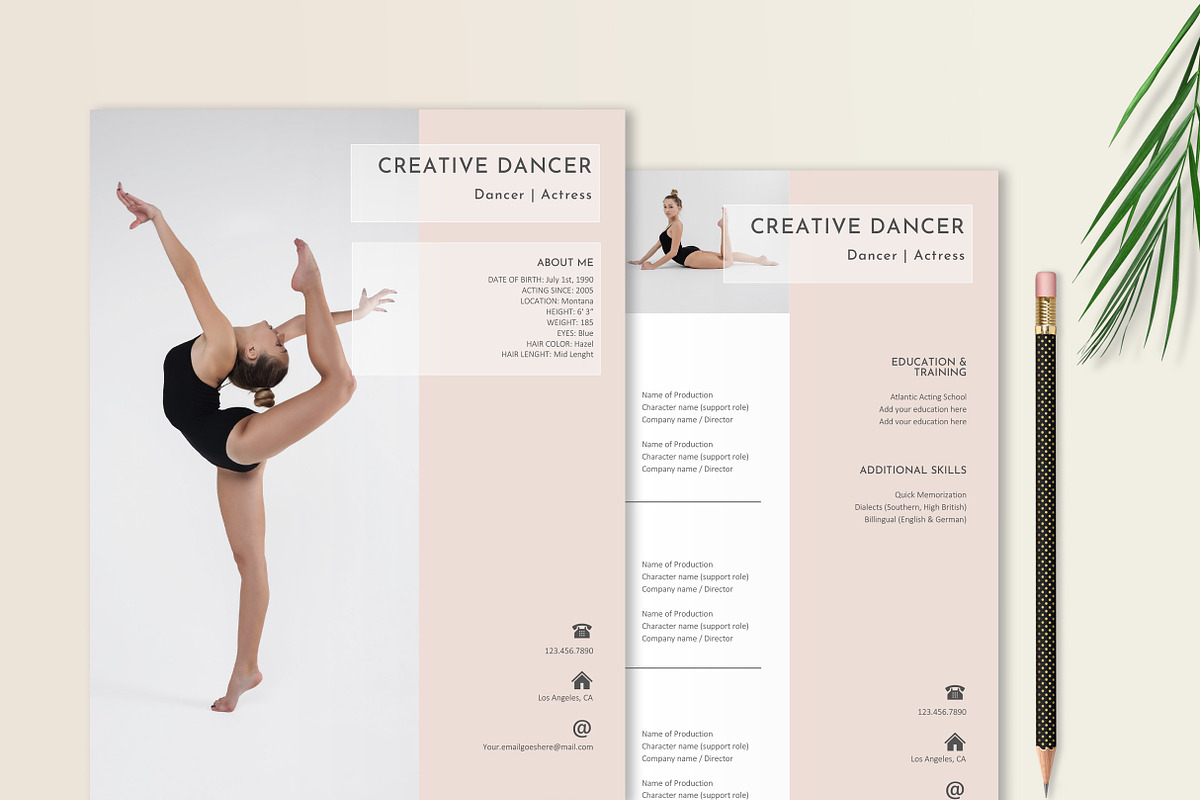 Resume Template for Actors, Dancers, a Resume Template by Stanin Studio (Photo 2 of 10)
