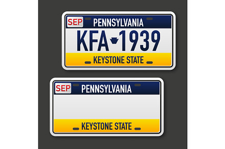 Retro car plate for banner design, an Illustration by UP-Studio