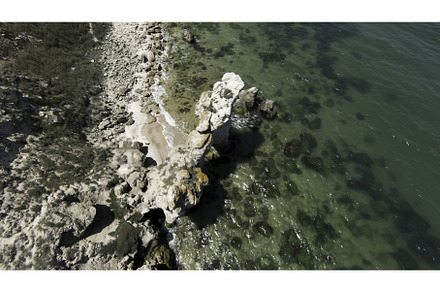 Top view of beautiful stone shore, a Nature Photo by Media Whale Stock
