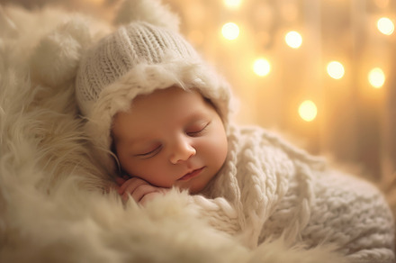 A photograph showing the innocence and purity of a newborn baby, a Person Photo by designvectx