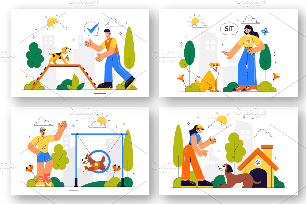 10 Dog Training Illustration, an Animal Illustration by denayunebgt (Photo 2 of 4)