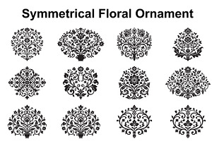 Elegant Symmetrical Floral Motifs