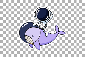 Cute Astronaut Riding A Whale