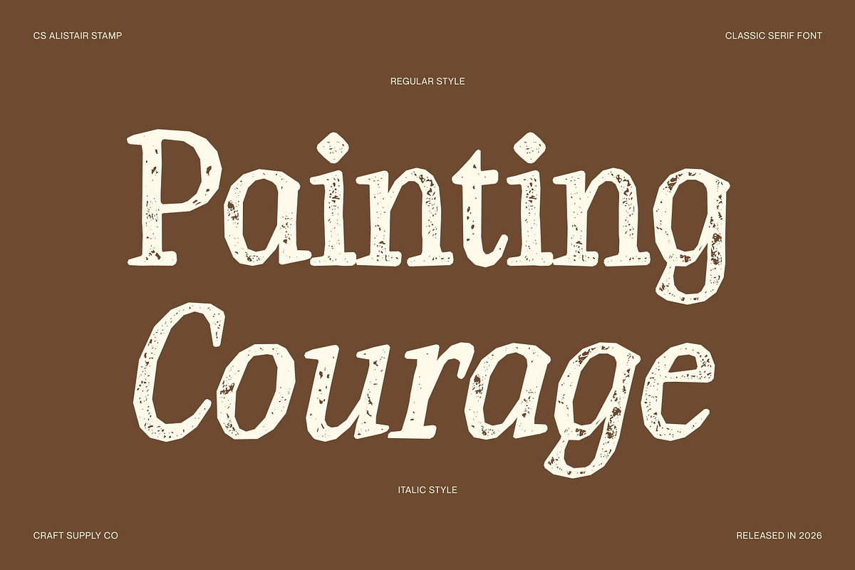 CS Brinley Stamp, a Serif Font by Craft Supply Co. (Photo 3 of 8)