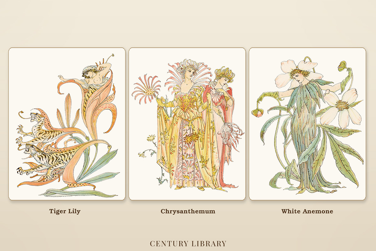 Vintage Flower Fairy Illustrations, a Decorative Illustration by Century Library (Photo 8 of 10)
