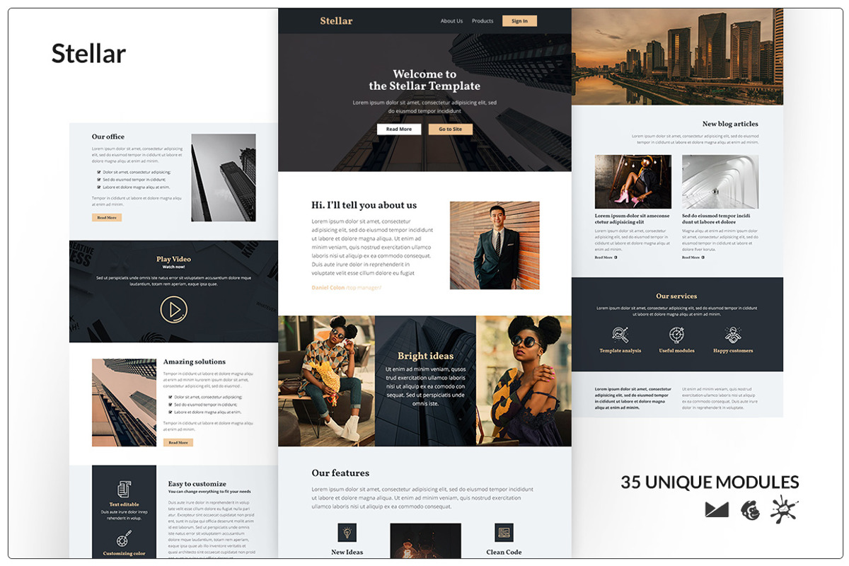 Stellar Template + Online Builder, an Email Template by TheevsDesign