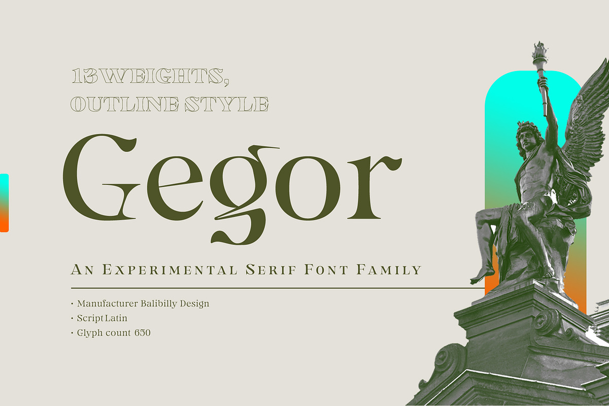 Gegor - Serif Medieval Display Font, a Serif Font by Balibilly Design (Photo 1 of 15)