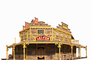 Western Saloon Low Poly