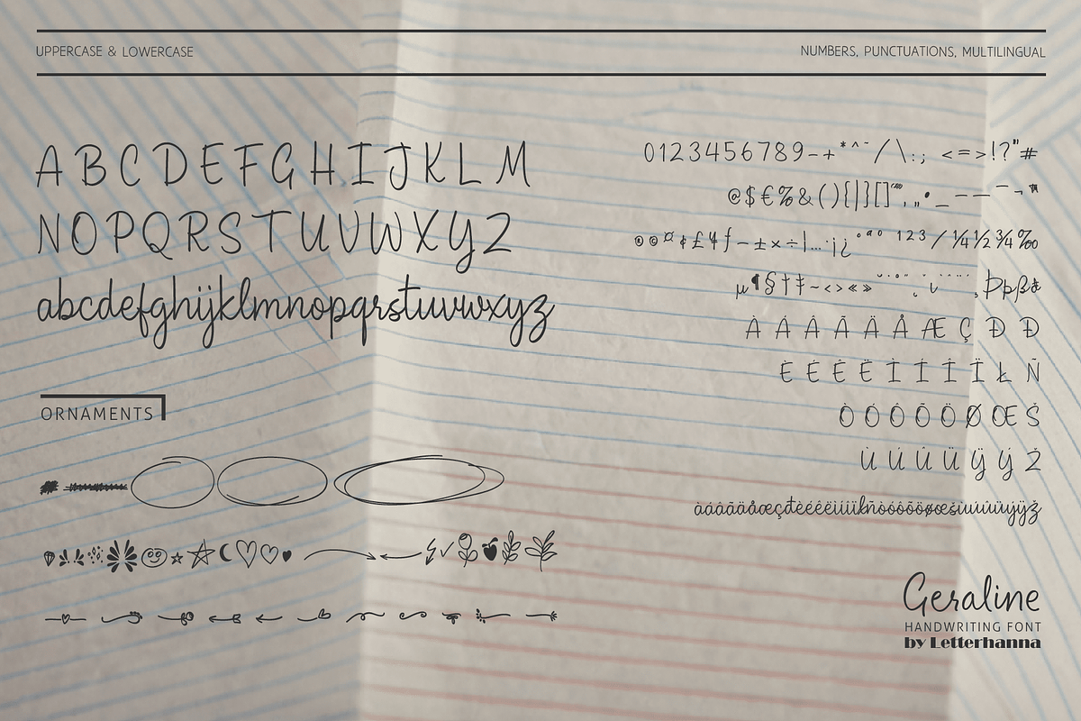 Geraline Font, a Handwritten Font by Letterhanna Studio (Photo 9 of 10)
