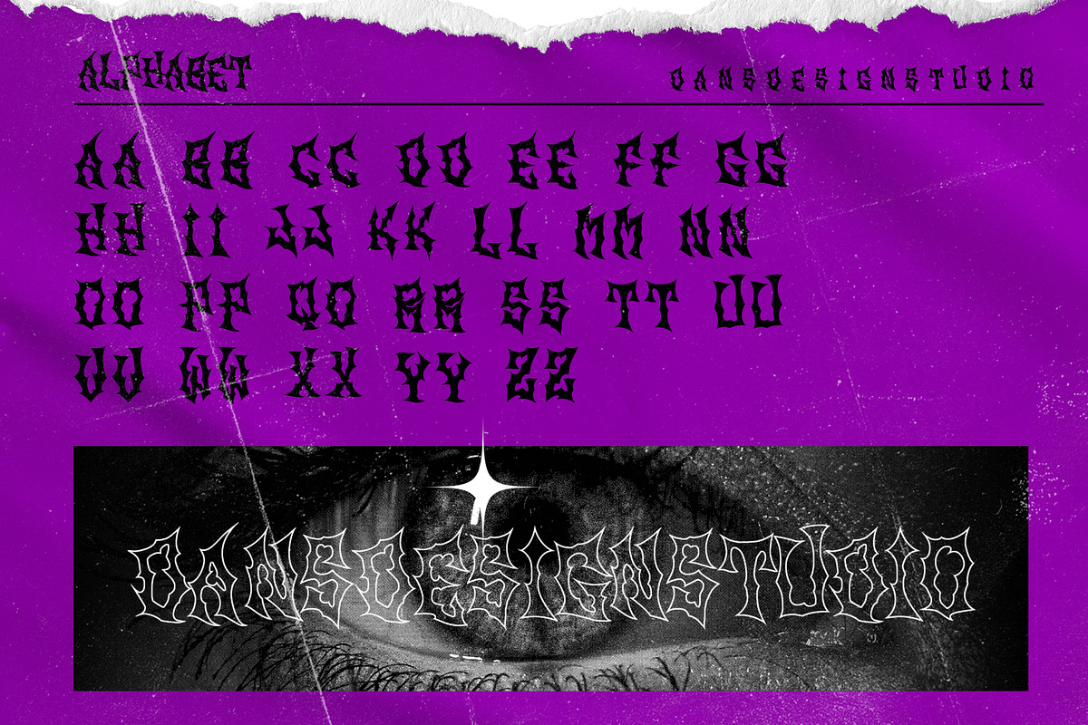 BERINGAS Modern Metal Horror Font, a Blackletter Font by dansdesign (Photo 3 of 8)