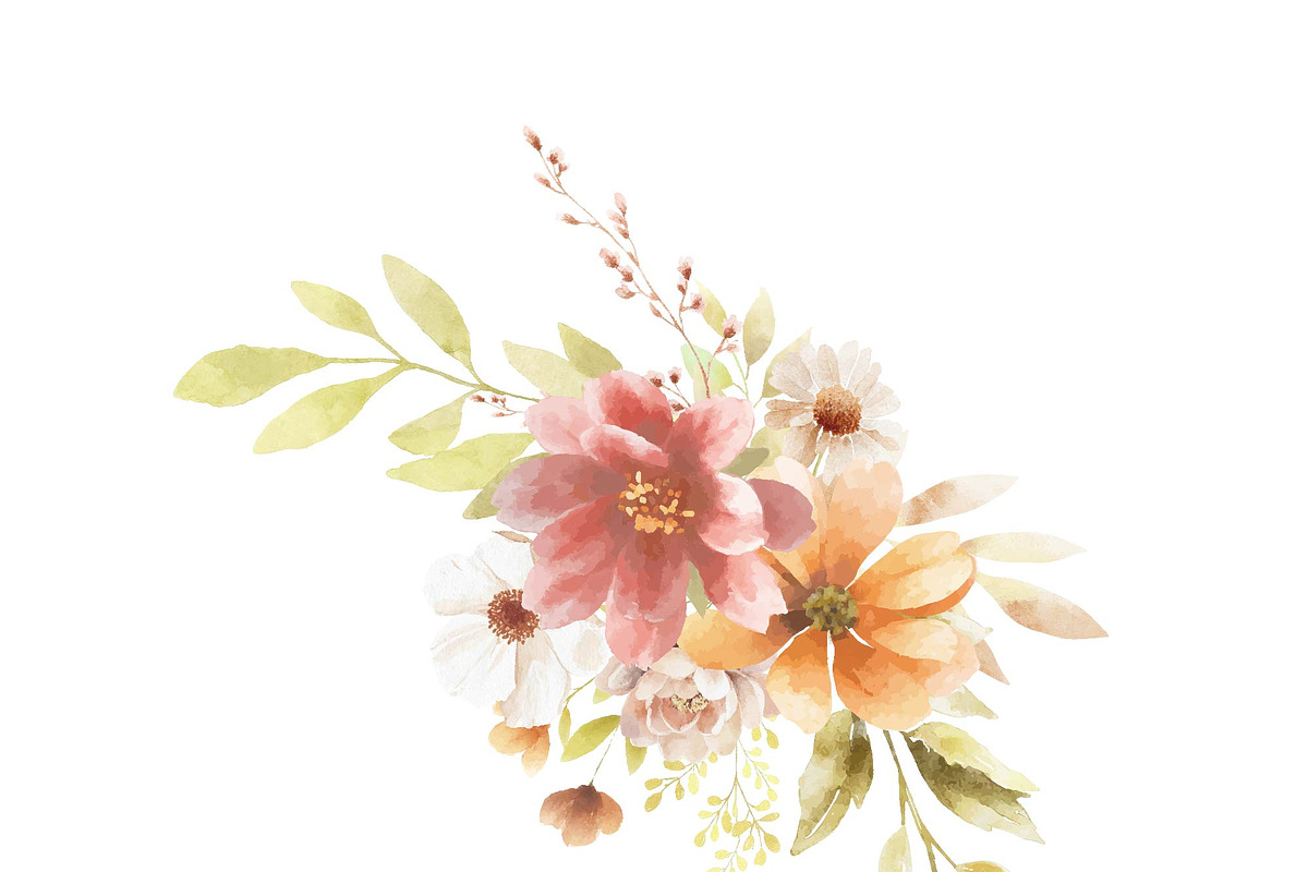 Rustic Autumn Watercolor Floral, a Pattern Graphic by Deckar_art (Photo 2 of 8)