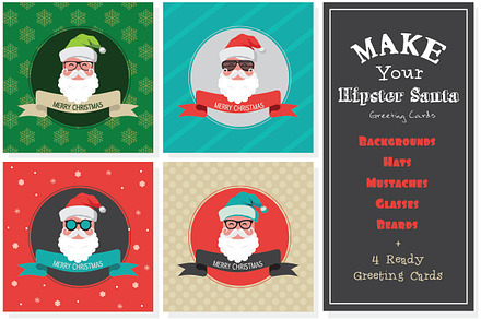 Make a hipster santa card