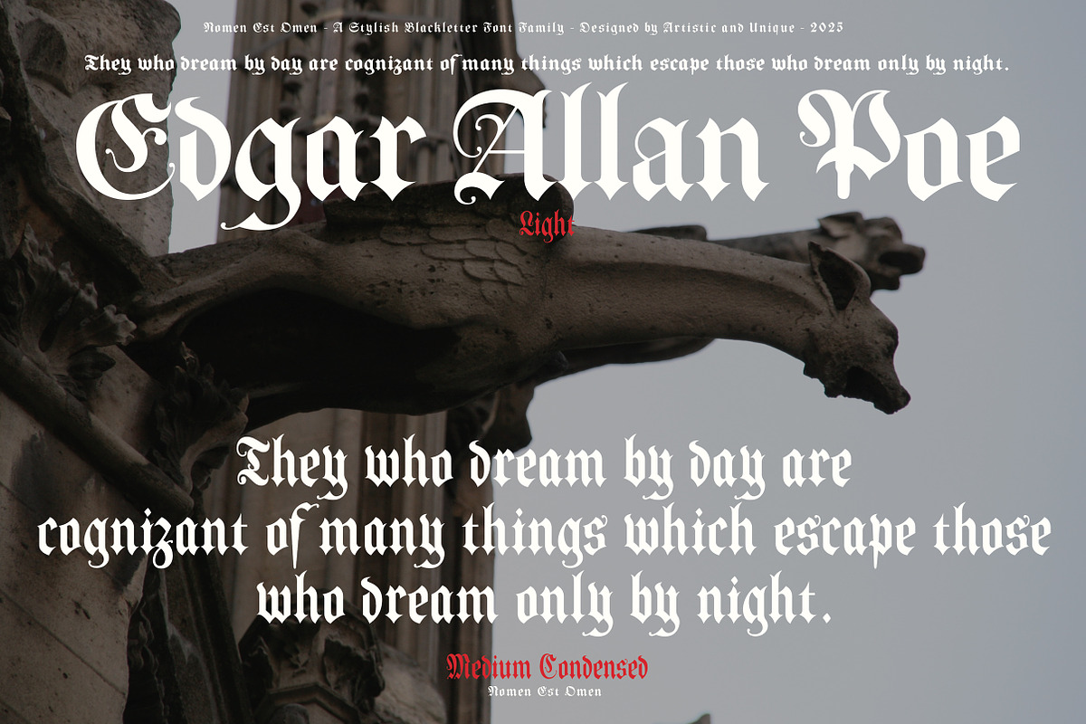 Nomen Est Omen - Blackletter Font, a Blackletter Font by Artistic & Unique (Photo 13 of 15)