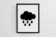 Rain Cloud Silhouette SVG, a Seasonal Illustration by newminddesign (Thumbnail 2 of 3)