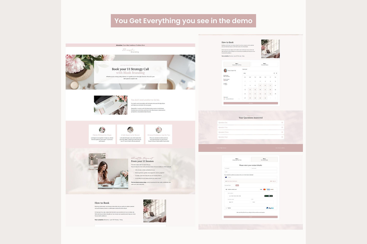 Systeme.io Blush Branding Paid Call, a Landing Page Template by Hayley's Digital Hub (Photo 6 of 10)