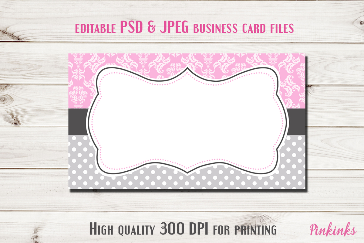 Pink Damask Business Card Template, a Business Card Template by Pinkinks (Photo 2 of 2)