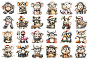 Christmas Quirky Animals Clipart, an Illustration by Daily.Designs (Thumbnail 2 of 5)