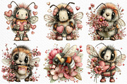 Whimsical Spring Bee Clipart PNG, an Illustration by Craft Nest (Thumbnail 4 of 11)